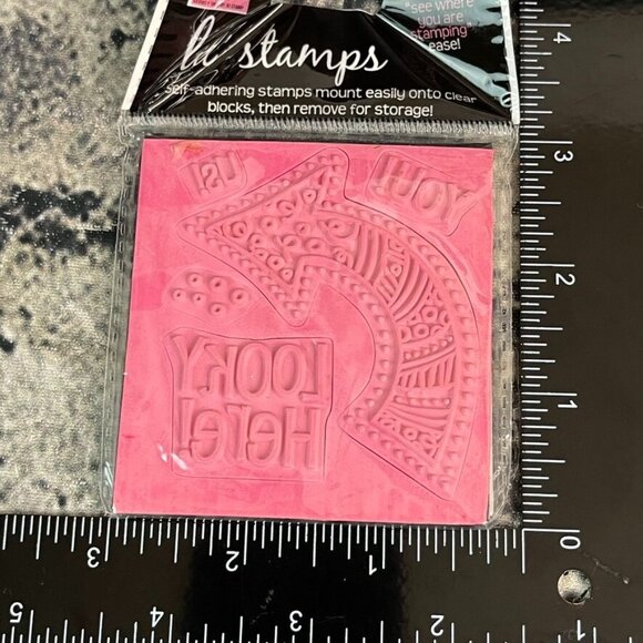 Inque Boutique 5 Piece Stamp Set Arrow LOOKY HERE! YOU! US! - Picture 3 of 6